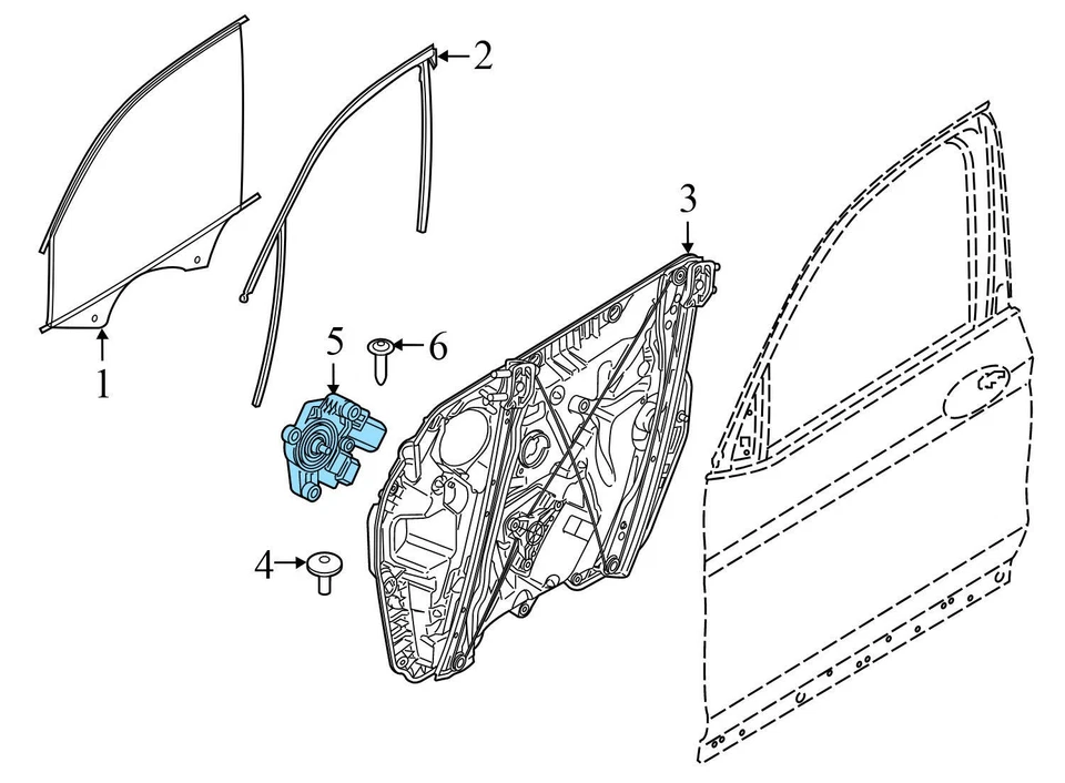2019-2024 BMW X4 - Front Right Window Motor 7457249 - Image 3 of 4