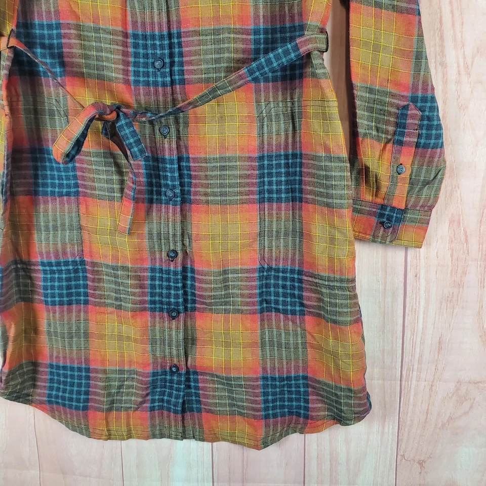 Camisa Toad&Co Re-Form Franela Mujer Grande Cedro Ombre Cuadros Mangas Largas Foto 3 de 4