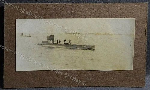 WW1 R.N. Submarine C 34 ( sunk 1917)  tiny original  photo 6.5 by 3cm
