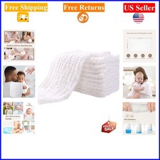 10-Pack Organic Cotton Baby Burp Cloths, Large 20x10", Soft  Absorbent