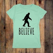 Believe Bigfoot - funny tee - Youth Girls Slim Fit Soft Shirt