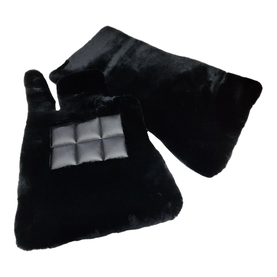 Alfombrillas coche piel de oveja negras genuinas Mercedes Benz R232 Maybach SL680 AMG SL63 SL55 Foto 3 de 4