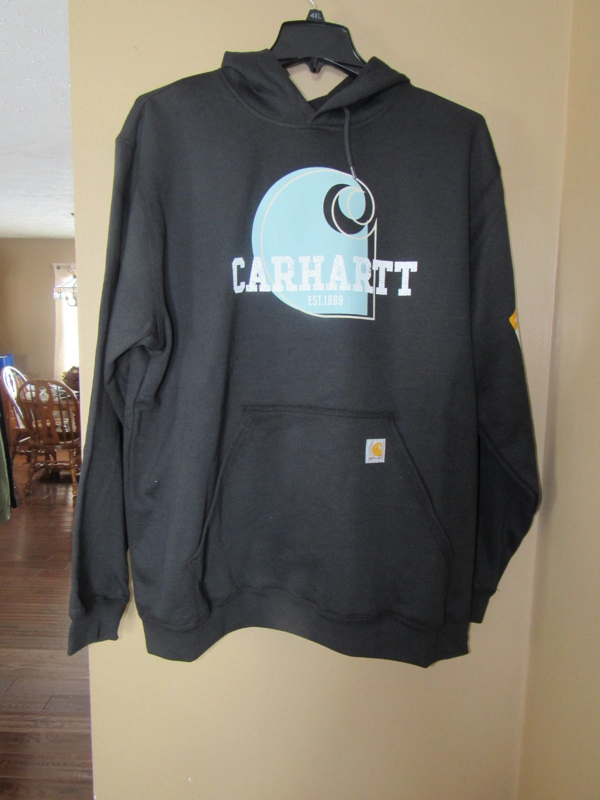 NWT MEN'S LARGE CARHARTT LOOSE FIT MIDWEIGHT C LOGO HOODIE