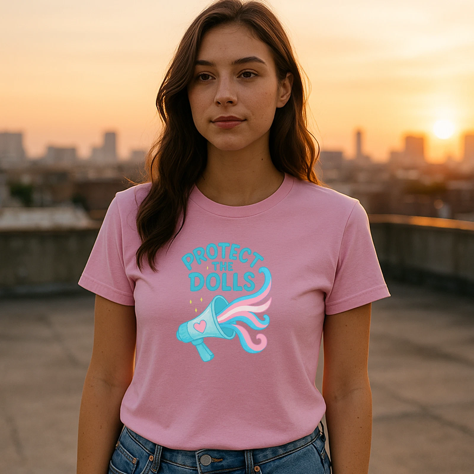 Pink trans rights Protect the Dolls tee