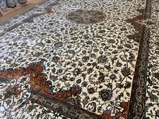 Oriental Kashmir Hand Knotted Silk on Silk Rug Carpet, Oriental Decor 310x240
