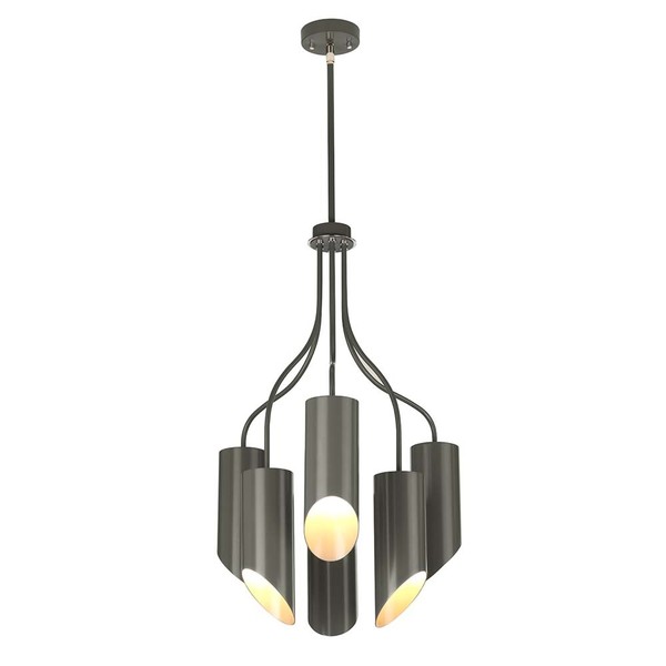 Kronleuchter HäNgelampe Deckenleuchte Stahl D 52 Cm 6 Flammig Esszimmerlampe-image