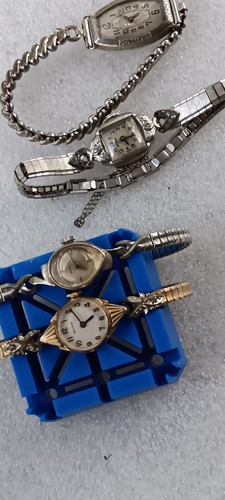 Lot Of 4 Vtg Ladies Watches BULOVA,GREUN, Ollendorff,Winton Gold-filled-Runs