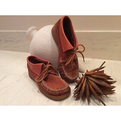 Vintage Seventies Rust Suede and Leather Gum Rubber Crepe Vintage Seventies Rust Suede and Leather Gum Rubber Crepe