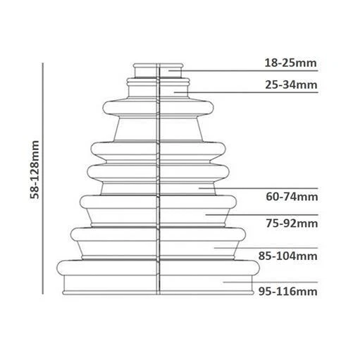 Car Drive Shaft CV Boot Kit Split Inner Or Outer Use Kit A Grade Trilobal - Image 2 of 4
