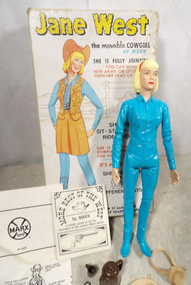 VTG 1967 Marx Toys Johnny West-Jane West Figure/Doll W/Box 23