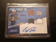 #2/5 Corey Davis Rookie Patch Auto Card 2017 Panini Absolute Titans Autograph