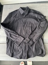 Uniqlo Slim Fit Black Button Up Long Sleeve Cotton Shirt XXL