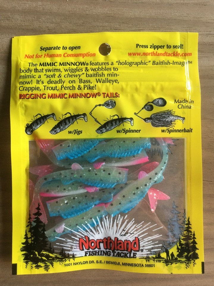 Northland Mimic Minnow Curly Tails 8 Pcs X 3 Bags Per Lot YB2 - Foto 13