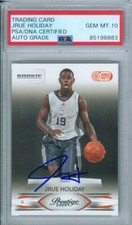 Jrue Holiday 2009 Prestige Bonus Shots #/300 RC #217  PSA DNA Gem Mint 10 Auto