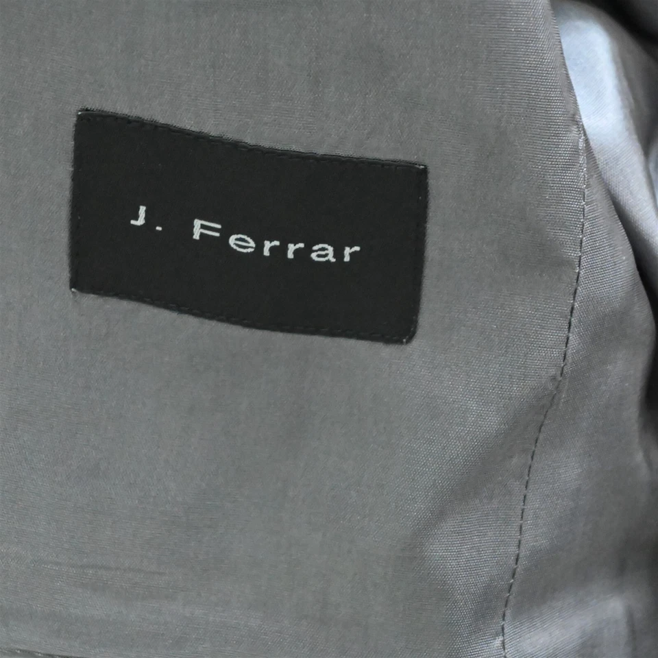J Ferrar 44R 34x30 Gray Stripe 100% Wool Mens Jacket Pants Suit - Image 4 of 4