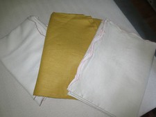 3 SOLID Rectangular TABLECLOTHS - Natural W/Pink Tan Gold - Appear Unused