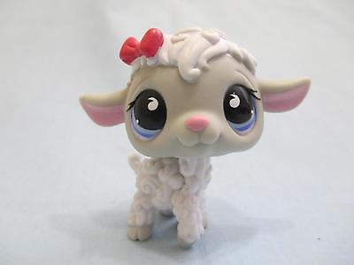 Littlest Pet Shop Authentic Lps 477 Gray Lamb Sheep Purple Flower Eyes 