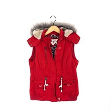 Mantaray Red Bodywarmer Gilet Vest Padded Hooded - Size 14