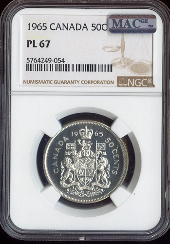 1965 Canada Silver 50 Cents 50C NGC PL67 MAC - Quality