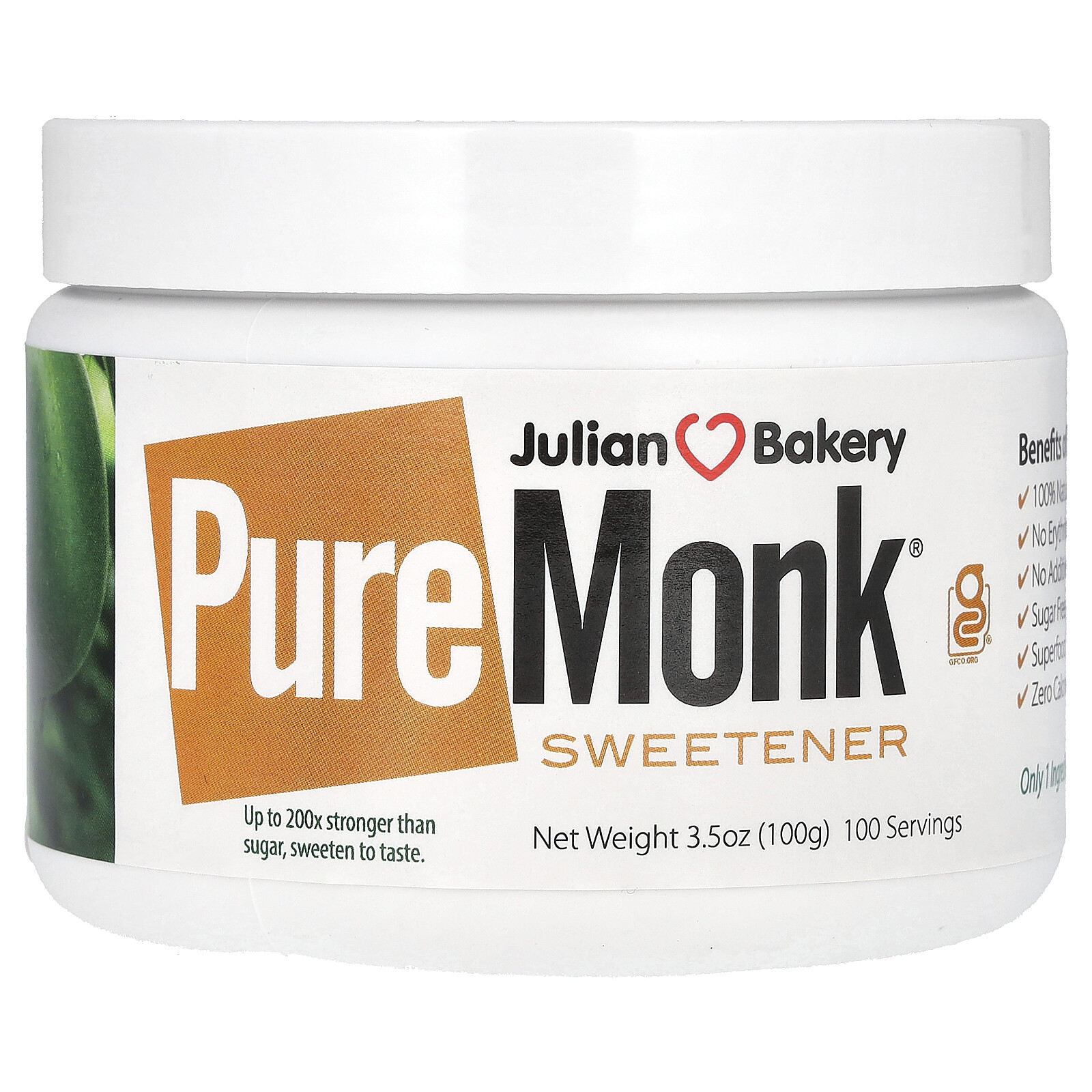 Julian Bakery Pure Monk Fruit 3 5 унций 100 г без сахара 9590₽