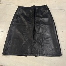 VINTAGE FIRENZE SANTA BARBARA BLACK GENUINE LEATHER SKIRT Women  s 10