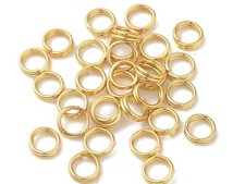 50 Edelstahl Spaltringe 18k vergoldet 4/5/6/8mm Ringe basteln Schl&uuml;sselringe