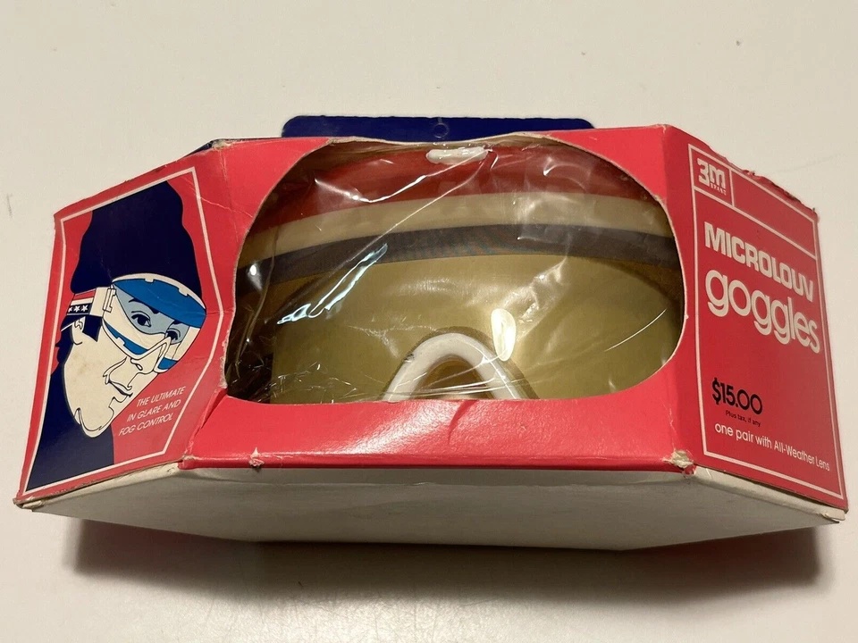 Gafas de esquí 3M Microlouv vintage años 80’s 1990’s hechas en Francia - lentes rojas/blancas/azules Foto 2 de 4