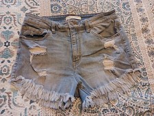 Eunina Lulu High Rise Cut Off Shortie Shorts Womens Medium