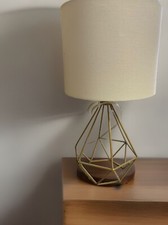 Gold Table Lamp with Hollowed Out Base 18  Tall