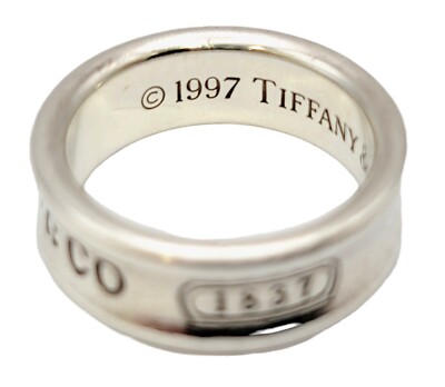 Tiffany & Co. Ring 1837 Band 6.8 mm Wide Polished 925 Sterling
