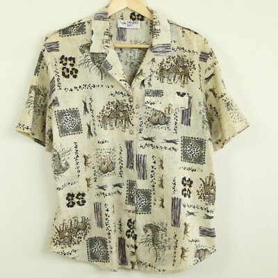 tiger print button down