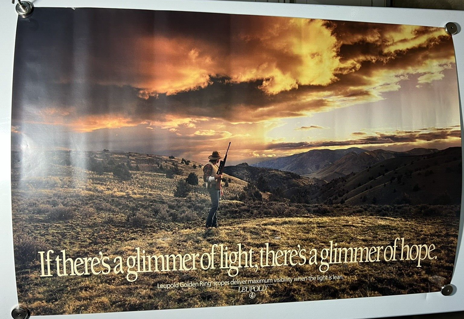 Vintage Factory Leupold Golden Ring Scope Advertising Poster New