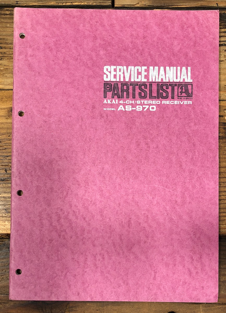 Akai AS-970 Receiver Service Manual & Parts List *Original*