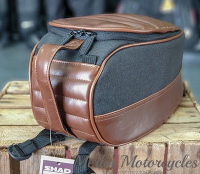 SHAD SR18 Cafe Racer Style Motorrad Tankrucksack - Braun - Next Day