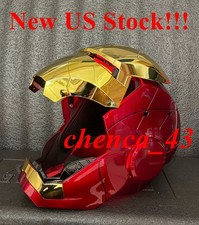 US  Iron Man MK5 Helmet 1:1 Voice Control Electronic Open/Close LED Eyes Mask