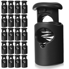 LIQWEI 20 Pcs Plastic Spring Cord Locks, Single Hole Spring Toggle Stopper Co...