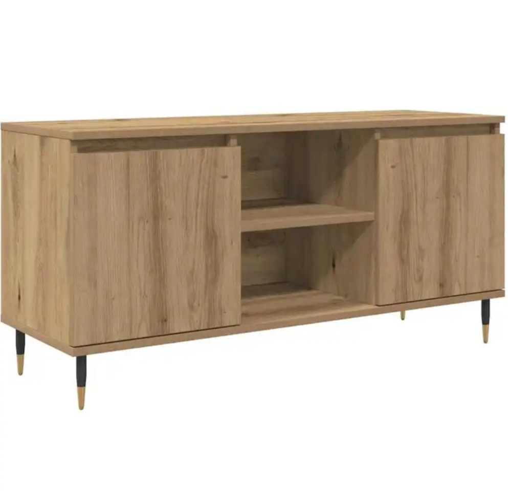 Meuble TV chêne artisan 104 cm pour soirée cinéma cosy