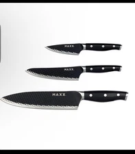 Kalorik MAXX 3-Piece Professional Chef Prep Paring Knife Set in Stainless Steel