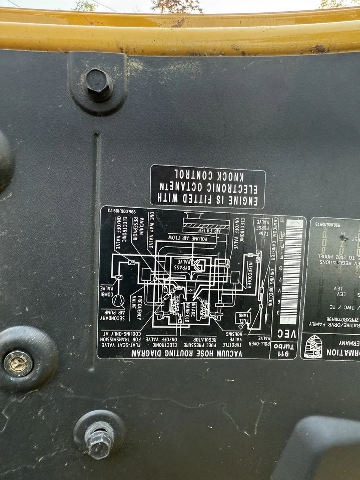 Cubierta trasera del motor Porsche 911 Turbo 2001-2005 fibra de vidrio. Alerón maletero Foto 2 de 4