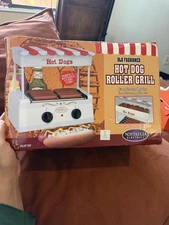 Nostalgia Vintage Old Fashioned Hot Dog Roller Grill w/Bun Warmer! NEW