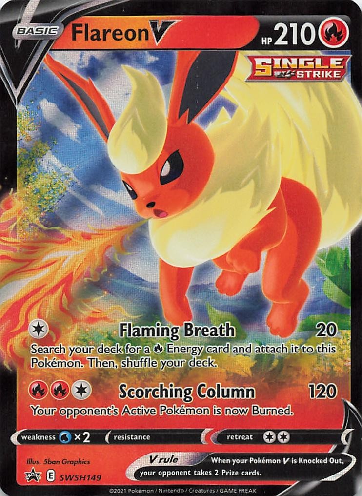 Flareon V SWSH149 Holo Promo Sword & Shield Promo Pokemon Near Mint