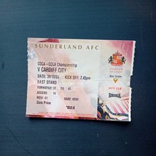 Ticket : 2006/2007 31/10/2006 Championship Sunderland v Cardiff City