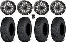 System 3 SB-6 15" Wheels Gunmetal (4+3) 30" Coyote Tires Polaris Sportsman /