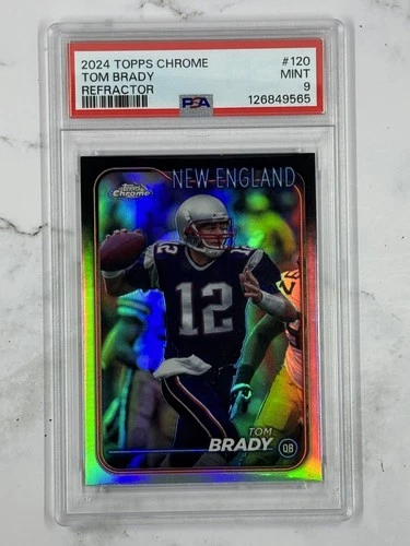PSA 9 MINT 2024 TOM BRADY TOPPS CHROME REFRACTOR #120