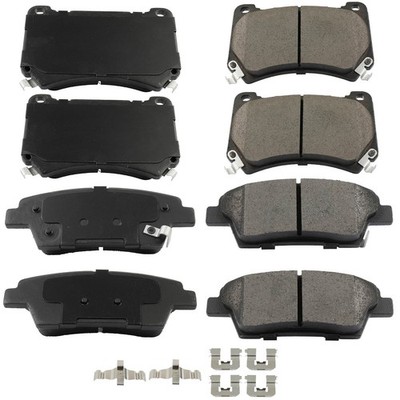 Front Rear Ceramic Brake Pads Fits 2010 2011-2014 Hyundal Genesis 4.6L 5.0L