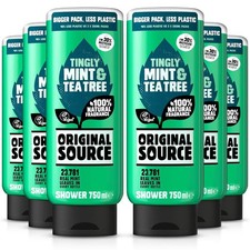 6x Original Source Tingly Mint & Tea Tree Shower Gel 750ml 5.60 per litre