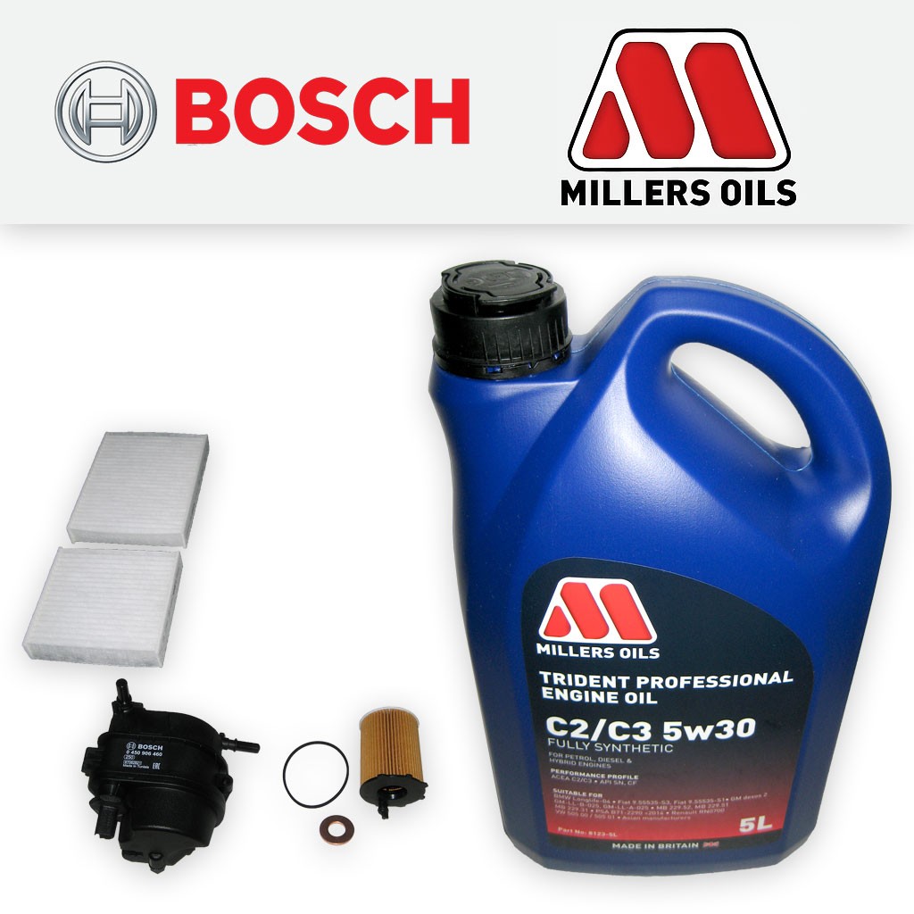 SERVICE KIT for PEUGEOT 207 1.4 HDI DV4TD OIL FUEL CABIN FILTER +OIL (2006-2010)