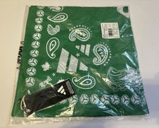 adidas FIFA Soccer Green/White Paisley Bandana Handkerchief 100 Cotton