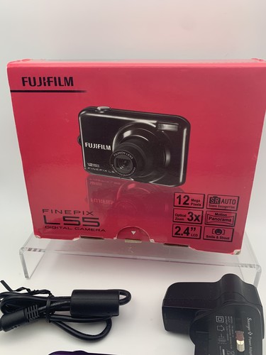 Fujifilm Digital Camera FinePix L55 12.0MP Purple Tested With Box And Charger - Picture 2 of 11