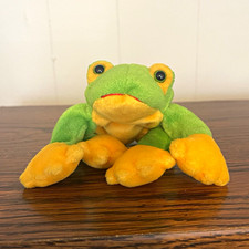 Soft Plush Frog Stuffed Animal Toy, Green/Yellow, Small 6-14 in, Ages 3-7